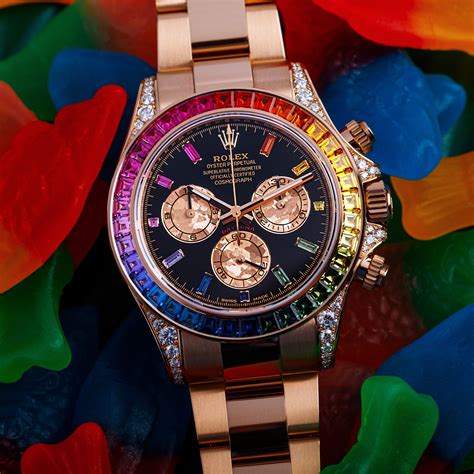 rolex with rainbow numbers|daytona rainbow rolex for sale.